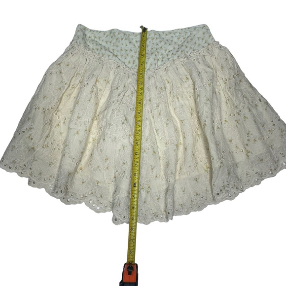 NWT Free People Jillian Floral Eyelet Lacey Mini Skirt L - Picture 10 of 15